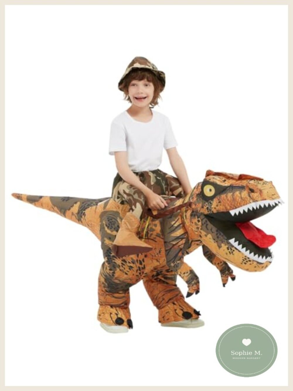 Inflatable Dinosaur Costume for Kids Halloween Blow Up Funny T Rex Party Cosplay